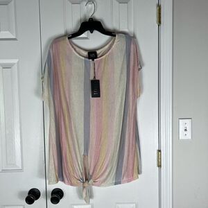 NWT W5 Womens Striped Blouse Size 1x
